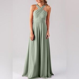 Kennedy Blue Elena Chiffon Sage Bridesmaid Dress